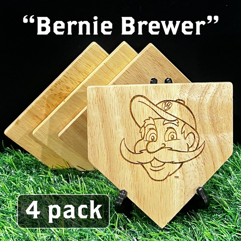 ALL 30 TEAMS - Wooden MLB Home Plate Coasters - MASCOT EDITION