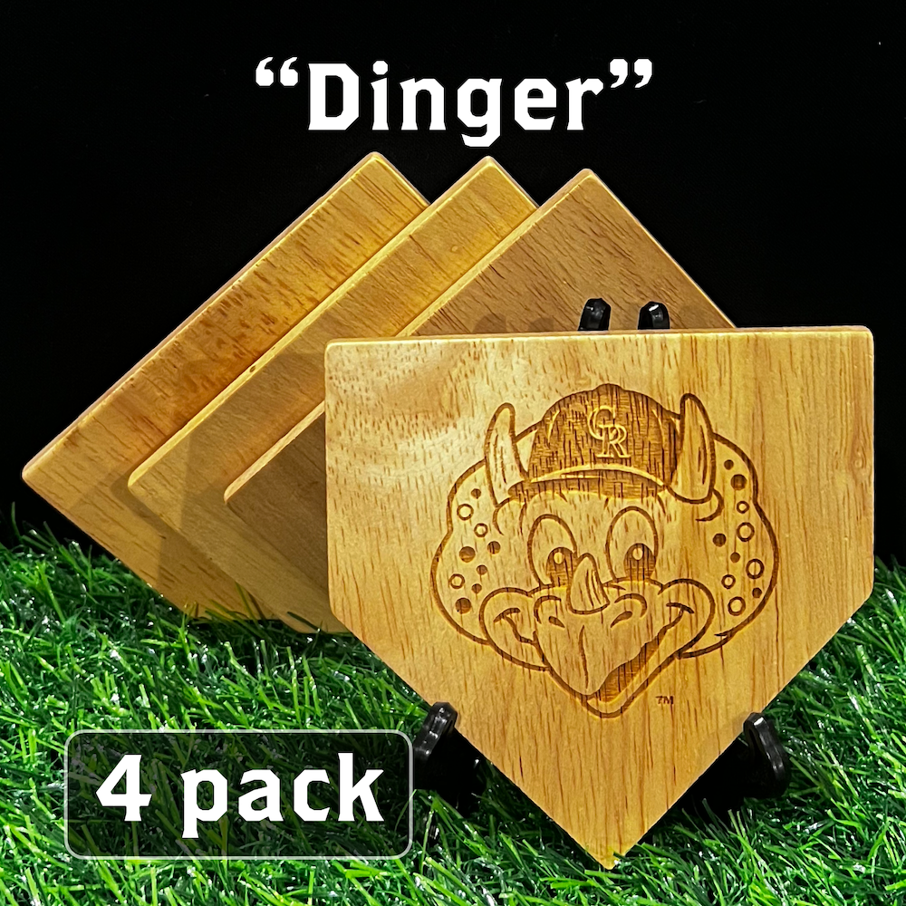 ALL 30 TEAMS - Wooden MLB Home Plate Coasters - MASCOT EDITION