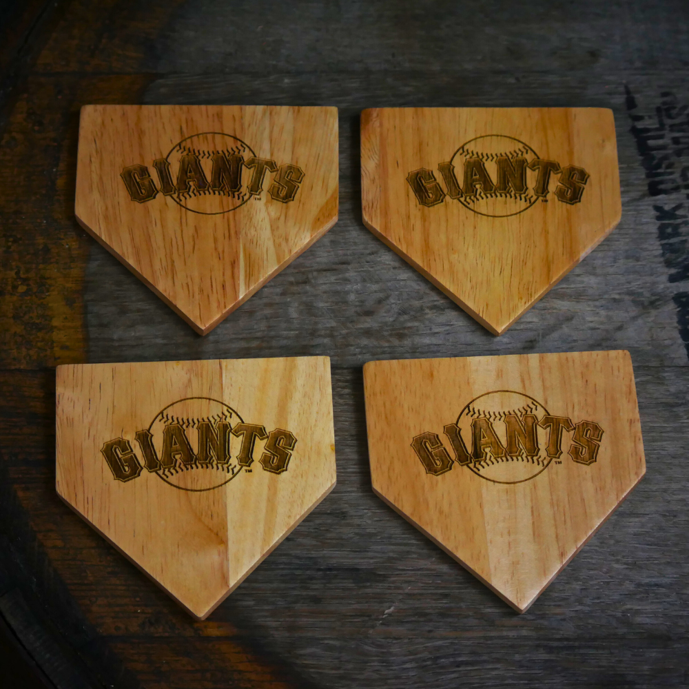 Dugout Mugs® Wooden MLB Home Plate Coasters - 4 Pack