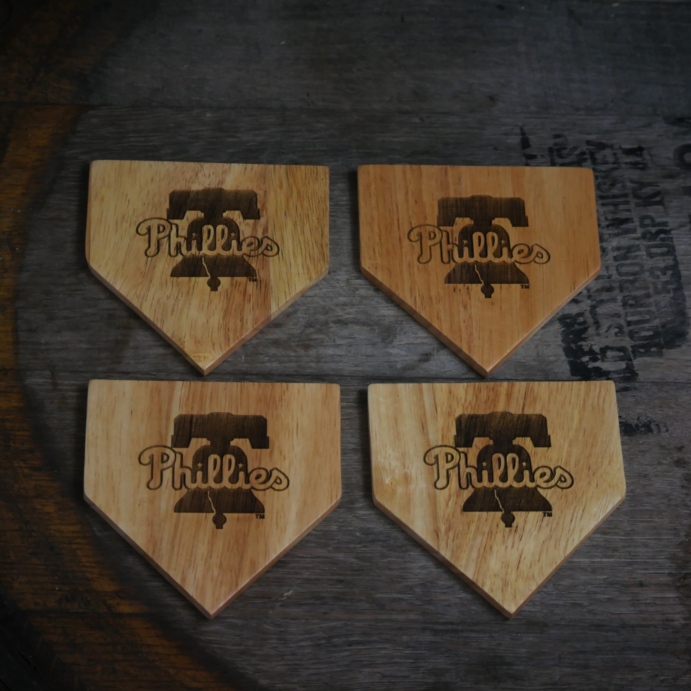 Dugout Mugs® Wooden MLB Home Plate Coasters - 4 Pack