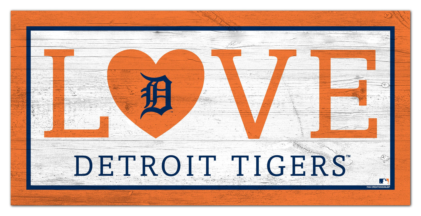 Detroit Tigers Love 6x12 Sign