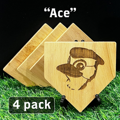 ALL 30 TEAMS - Wooden MLB Home Plate Coasters - MASCOT EDITION