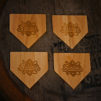 Savannah Bananas "Diamond" Wood Coasters | Dugout Mugs
