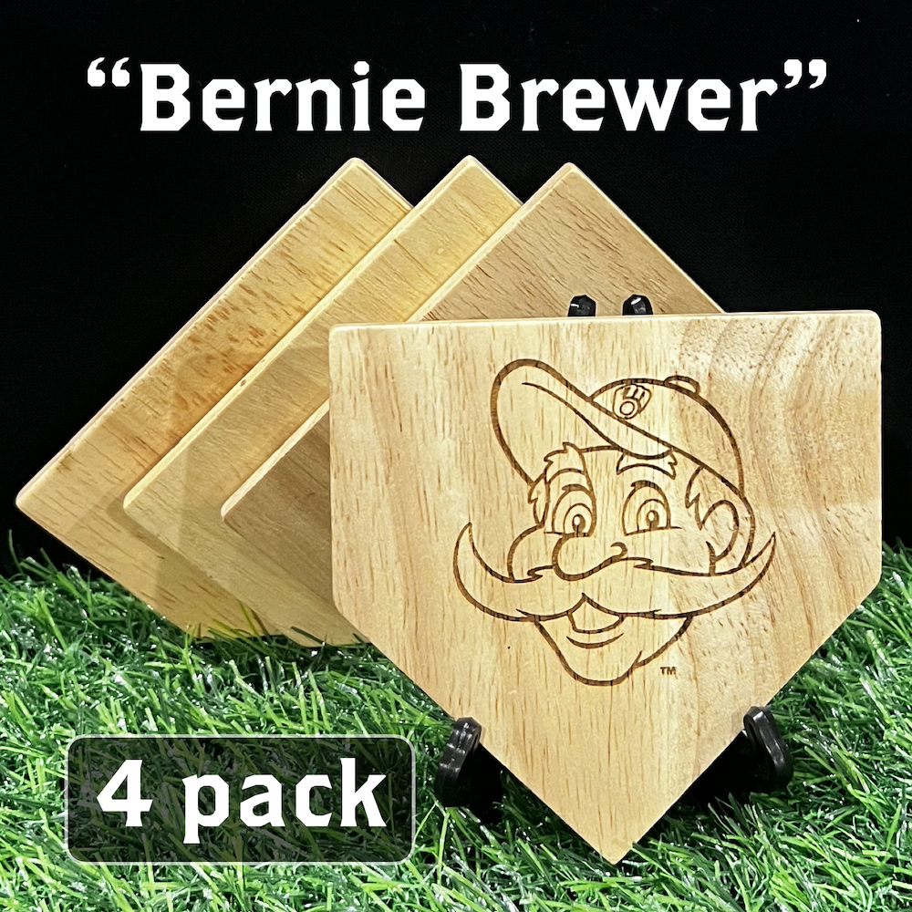 NEW ITEM - Wooden MLB Home Plate Coasters - MASCOT EDITION
