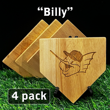 ALL 30 TEAMS - Wooden MLB Home Plate Coasters - MASCOT EDITION