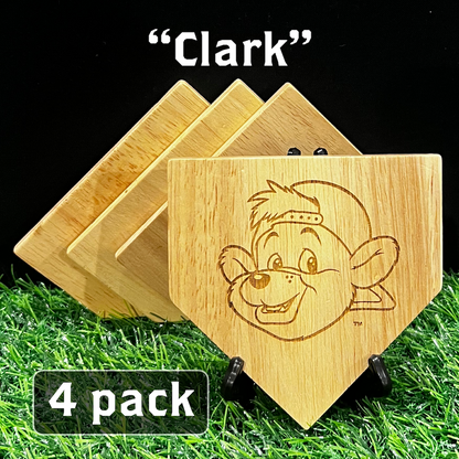 ALL 30 TEAMS - Wooden MLB Home Plate Coasters - MASCOT EDITION