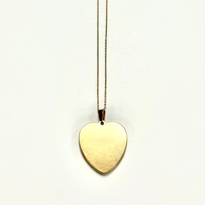 Baseball Seam Gold Heart Pendant Necklace