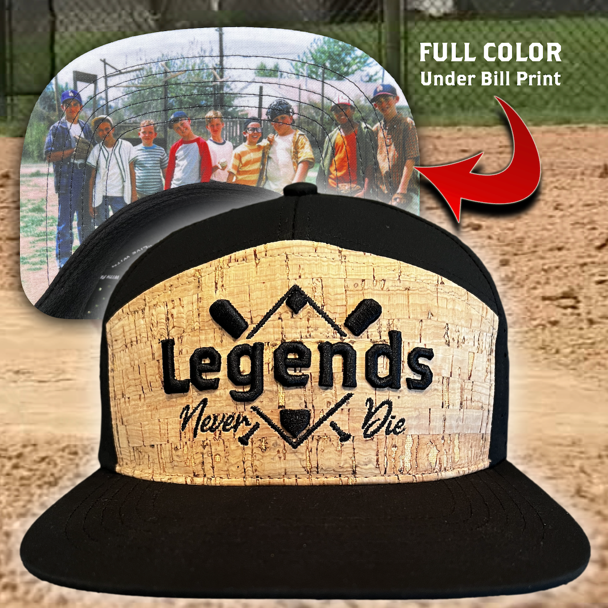 The Sandlot - Legends Never Die - Cork Hat with Custom Printed Bill!