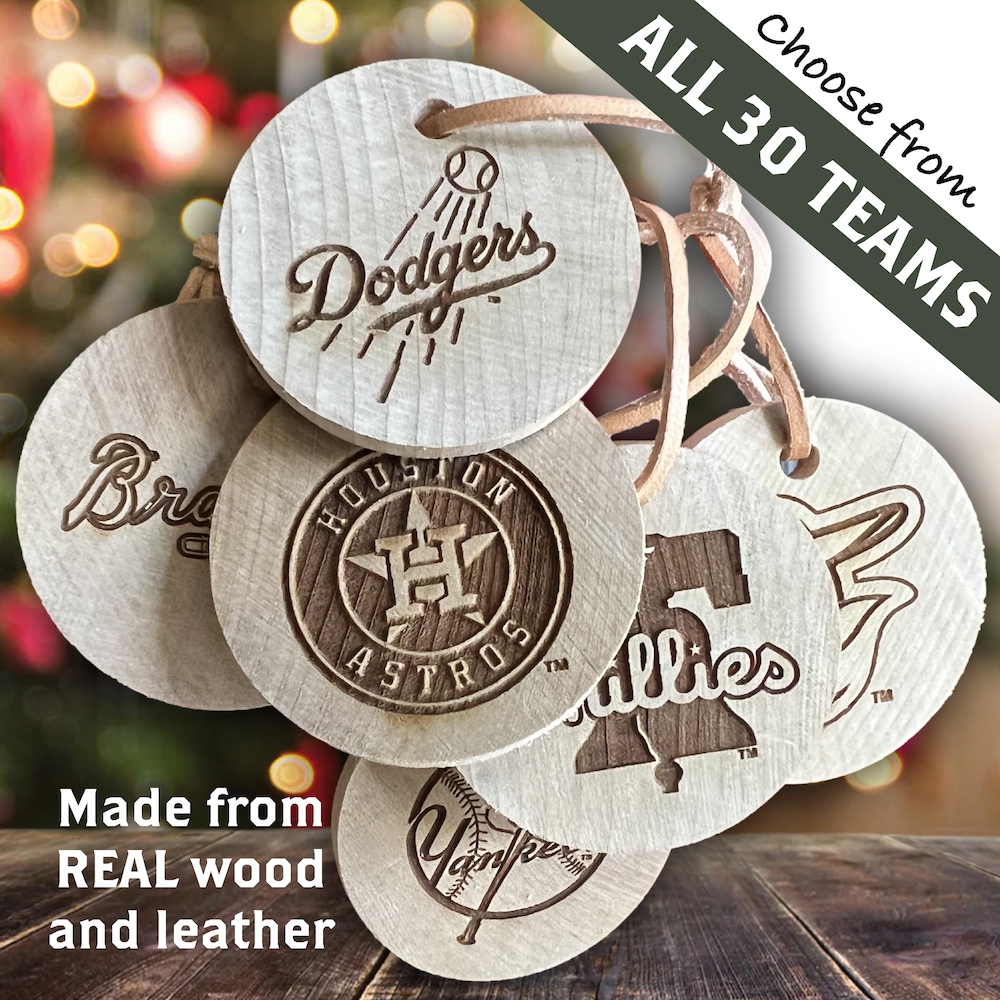 Choose From All 30 MLB Team Bat Slice | Ornaments