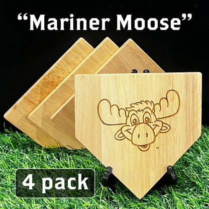 ALL 30 TEAMS - Wooden MLB Home Plate Coasters - MASCOT EDITION