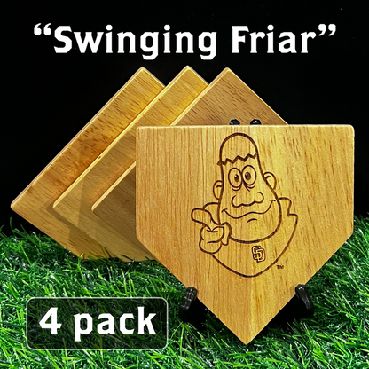 ALL 30 TEAMS - Wooden MLB Home Plate Coasters - MASCOT EDITION