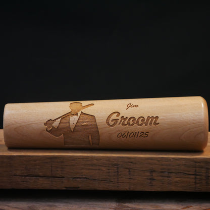 Groomsman Gift - Custom Tuxedo With Bat | Baseball Bat Dugout Mug® Landscape