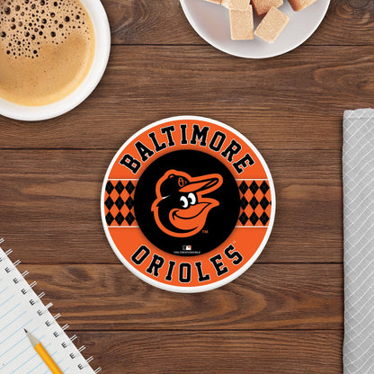MLB - Baltimore Orioles 4 inch Ceramic Argyle Coaster