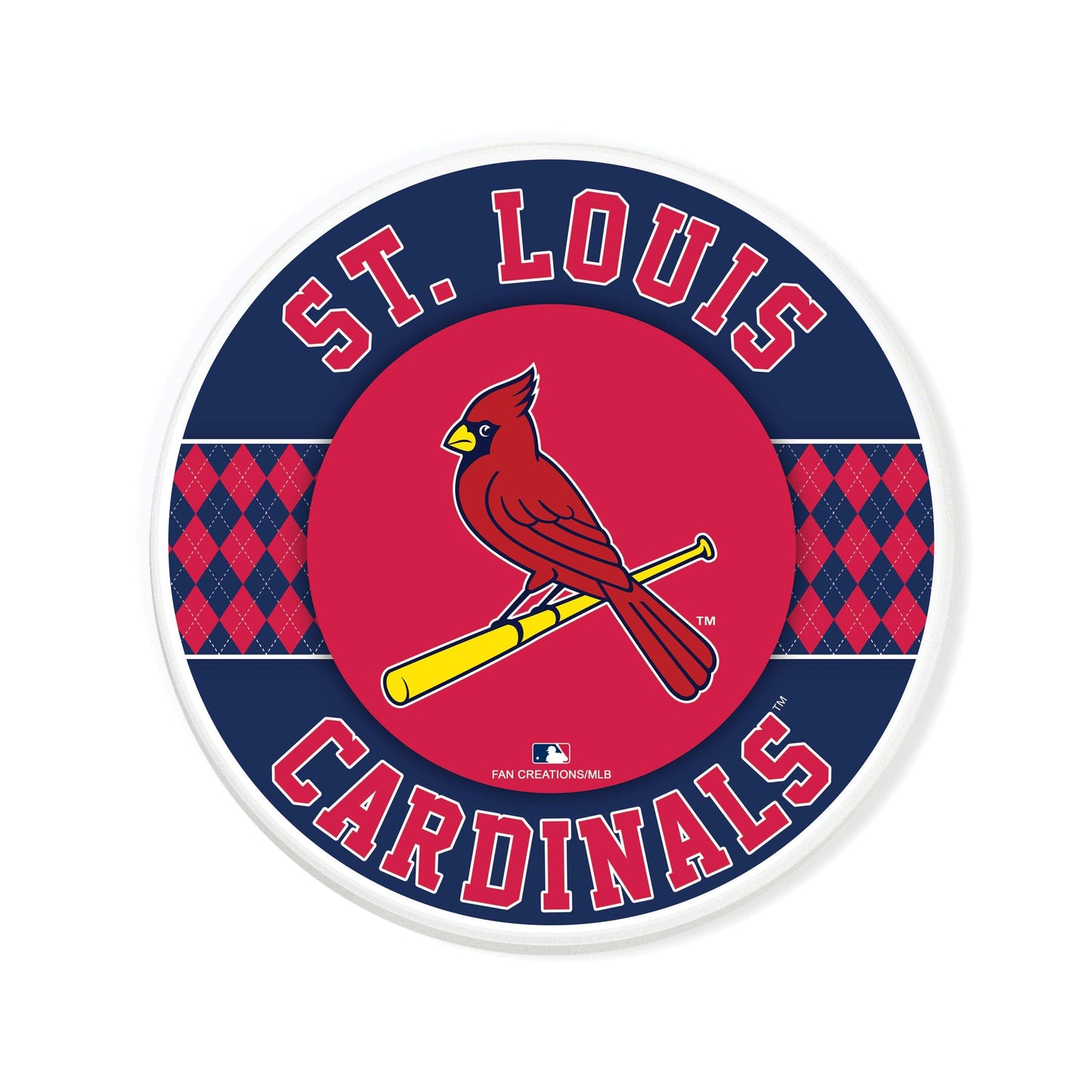 MLB - St. Louis Cardinals 4 inch Ceramic Argyle Coaster