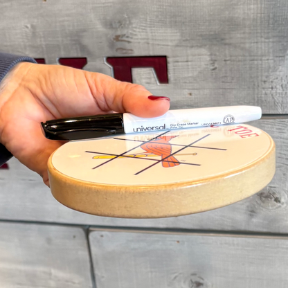 Cincinnati Reds Portable Dry Erase Game Board - 6.5" Double-Sided Wooden Tic Tac Toe Travel Set with Marker & Bag
